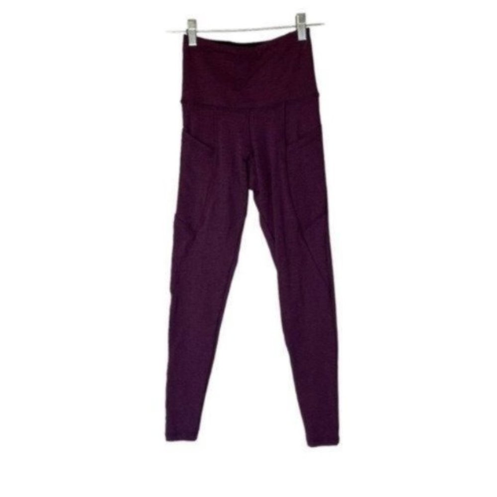 Strut!  This Purple Heather high waisted leggings athletic workout one size